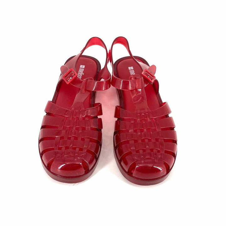 Shoe Size 8 MELISSA Red Rubber Sandals