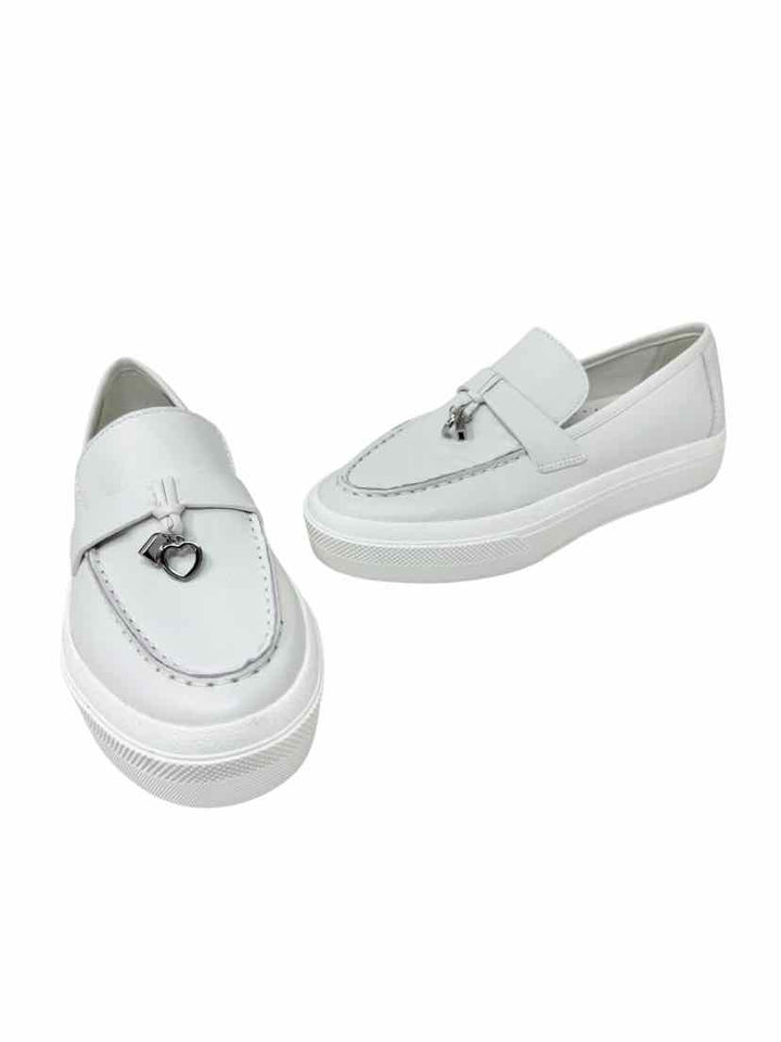 Shoe Size 8 j slides White Loafers
