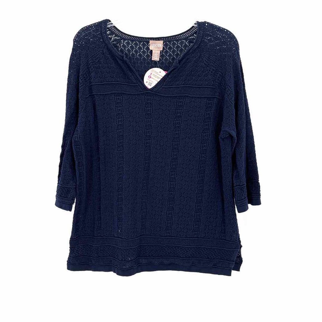 Size L Chico's Navy Knit Sweater