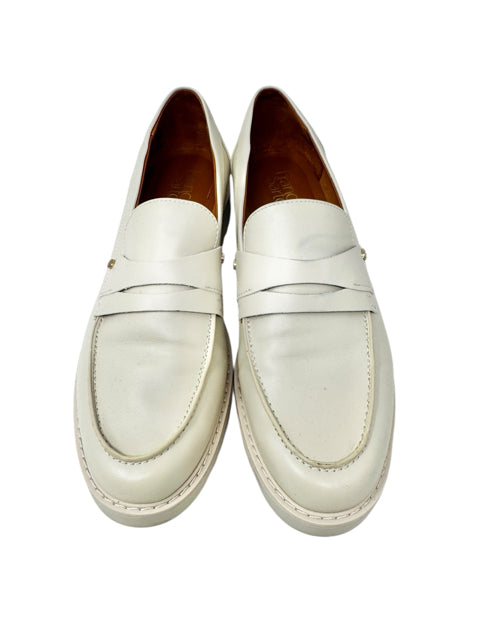 Shoe Size 9.5 FRANCO SARTO Ivory Leather Loafers