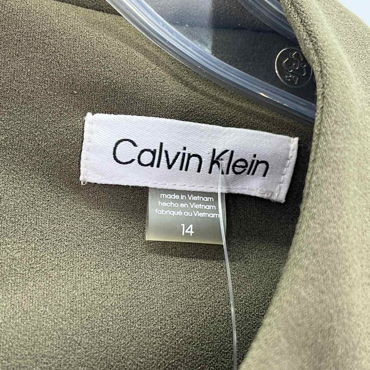 Size 14 Calvin Klein Olive Dress