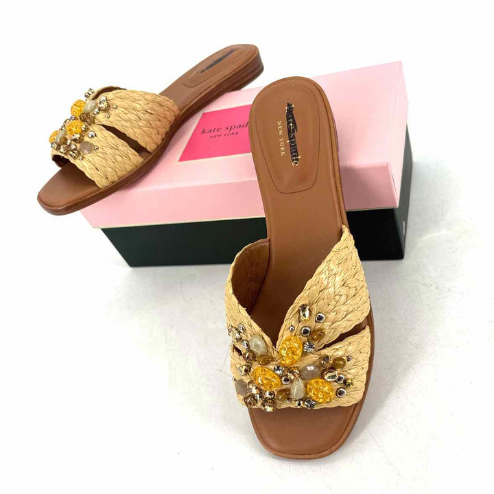 Shoe Size 8 Kate Spade Yellow Beaded Sandals