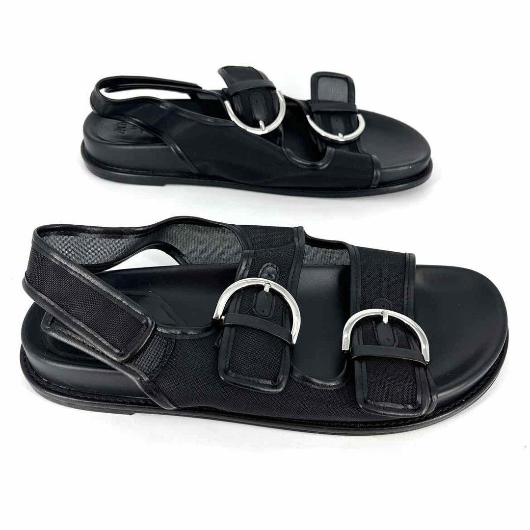 Shoe Size 41 ZARA Black Faux Leather Sandals