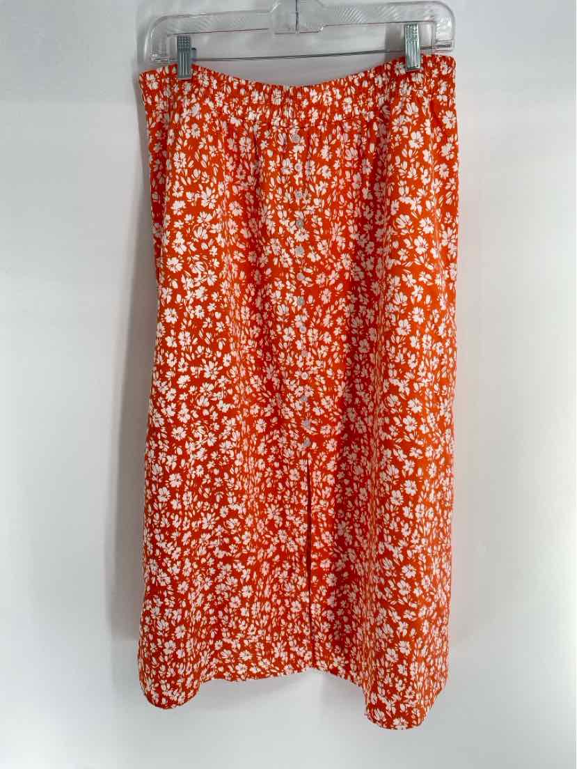 Size L Ann Taylor Orange Skirt