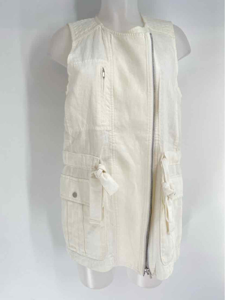 Size M Athleta Ivory Linen Vest