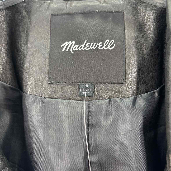 Size 2X MADEWELL Black Leather Jacket