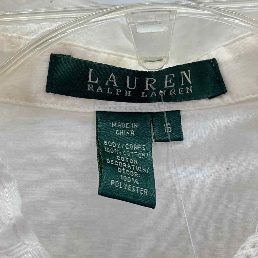 Size 16 RALPH LAUREN Ivory Cotton Shirt