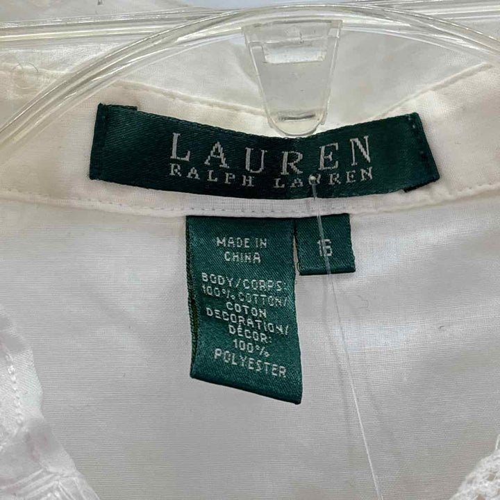 Size 16 RALPH LAUREN Ivory Cotton Shirt