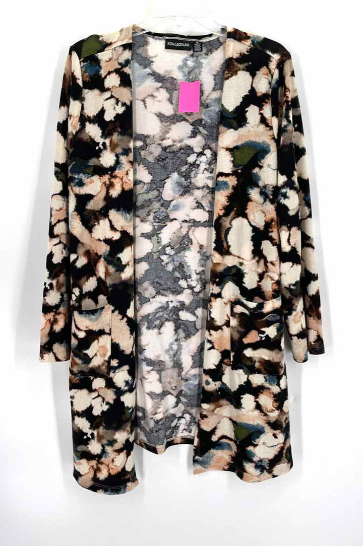 Size L NINA LEONARD Brown Print Sweater