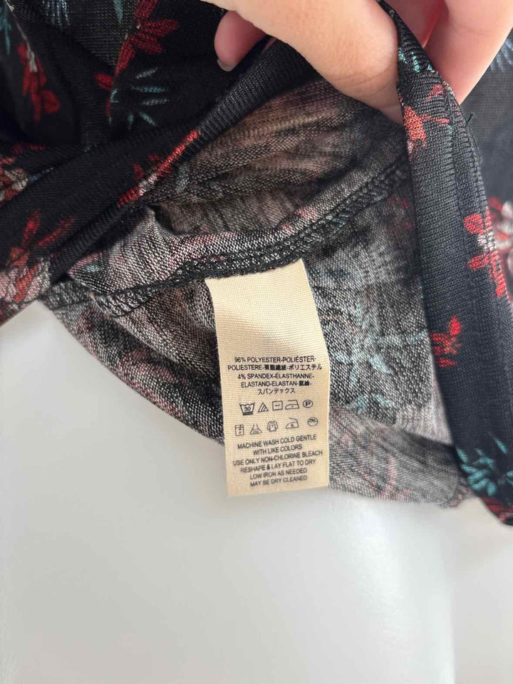 Size S FREE PEOPLE Black Print Shirt