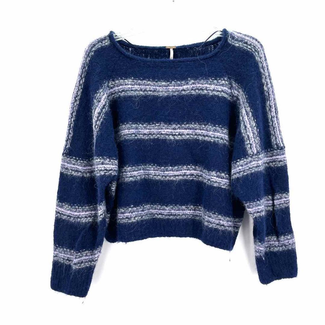 Size S FREE PEOPLE Navy Print Sweater