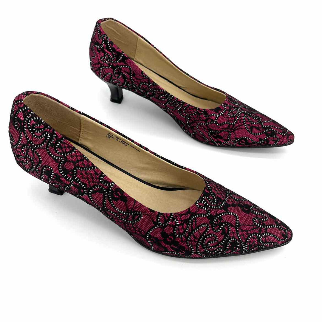 Shoe Size 11 Hot Pink Lace Pumps