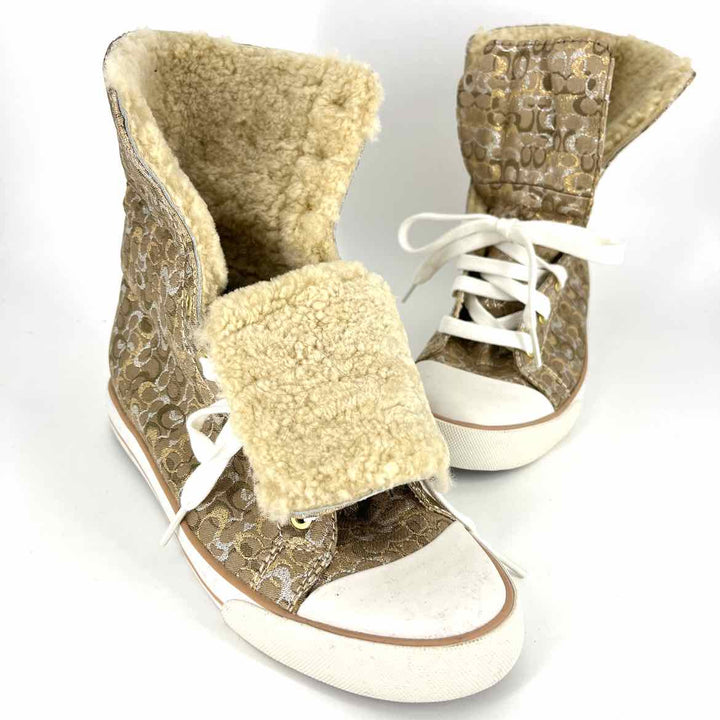 Shoe Size 7.5 Coach Gold Sneakers