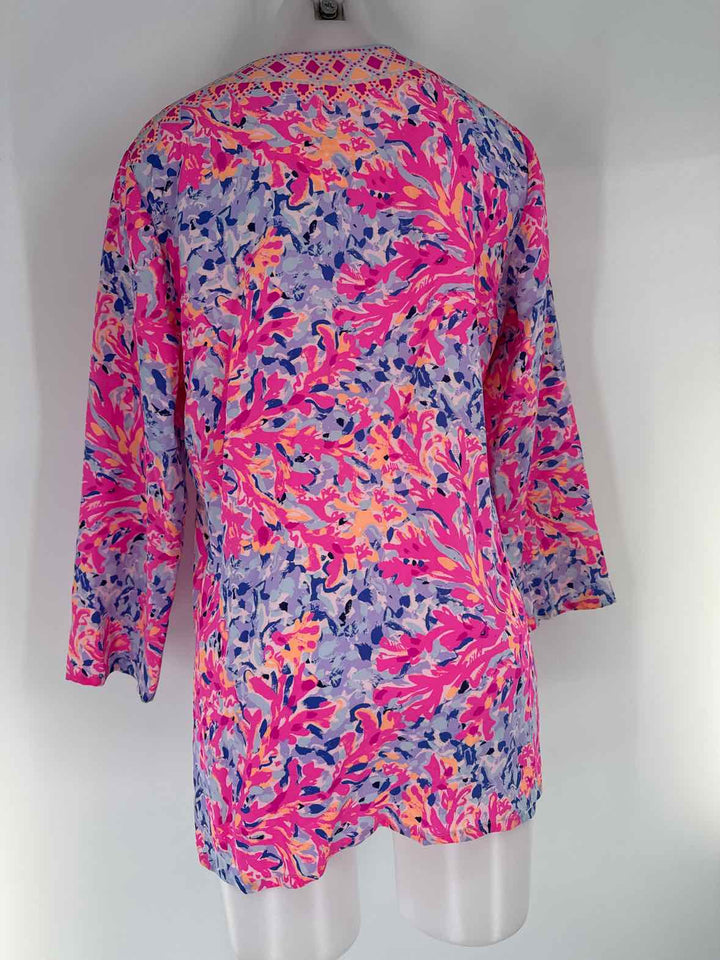 Size M Lilly Pulitzer Multi-Color Silk Shirt