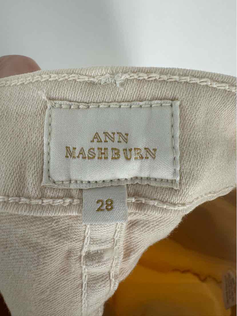 Size 28 ANN MASHBURN Cream Pants