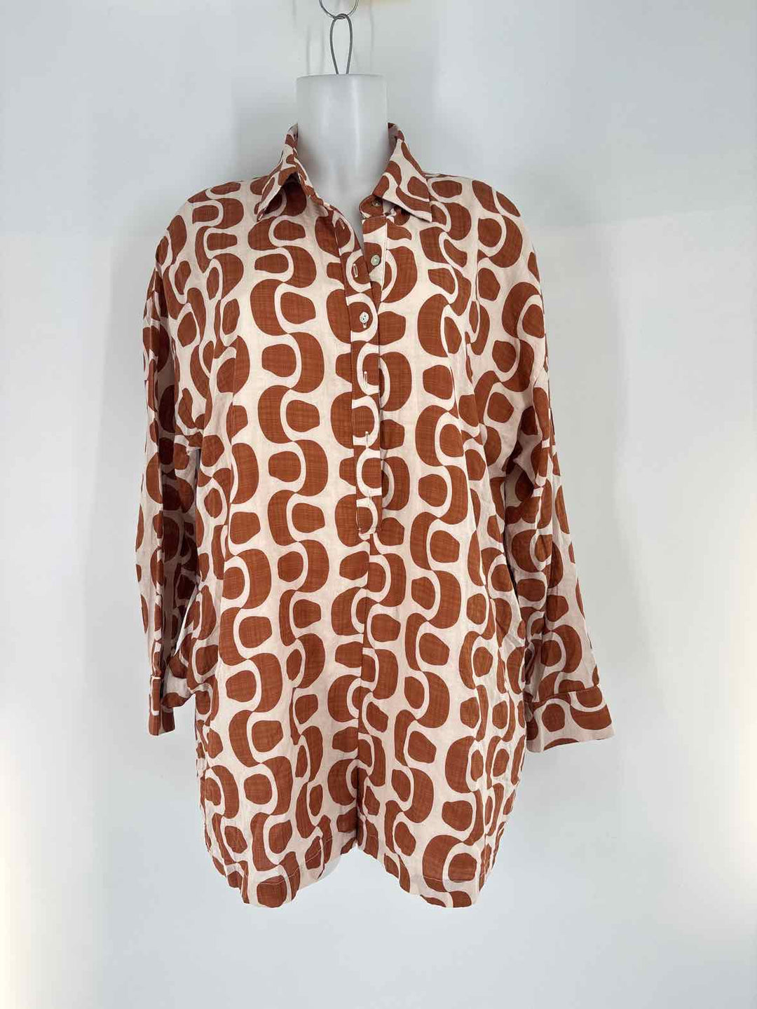 Size L Brown Print Shirt