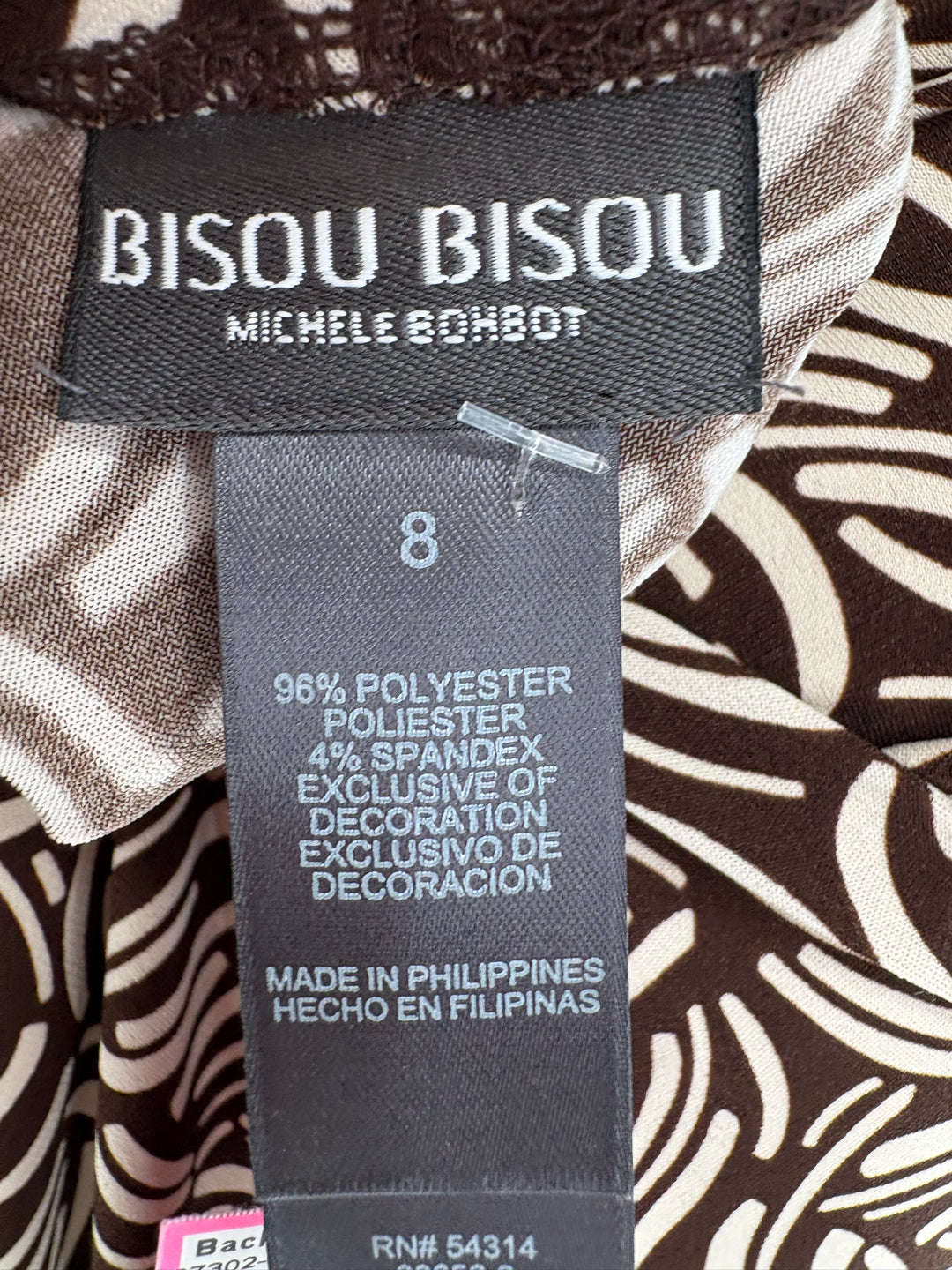 Size 8 BISOU BISOU Brown Dress