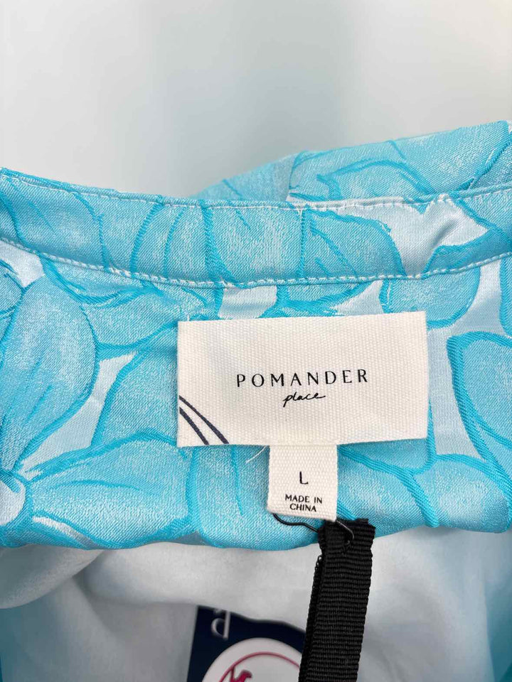 Size L POMANDER PLACE Blue Print Dress
