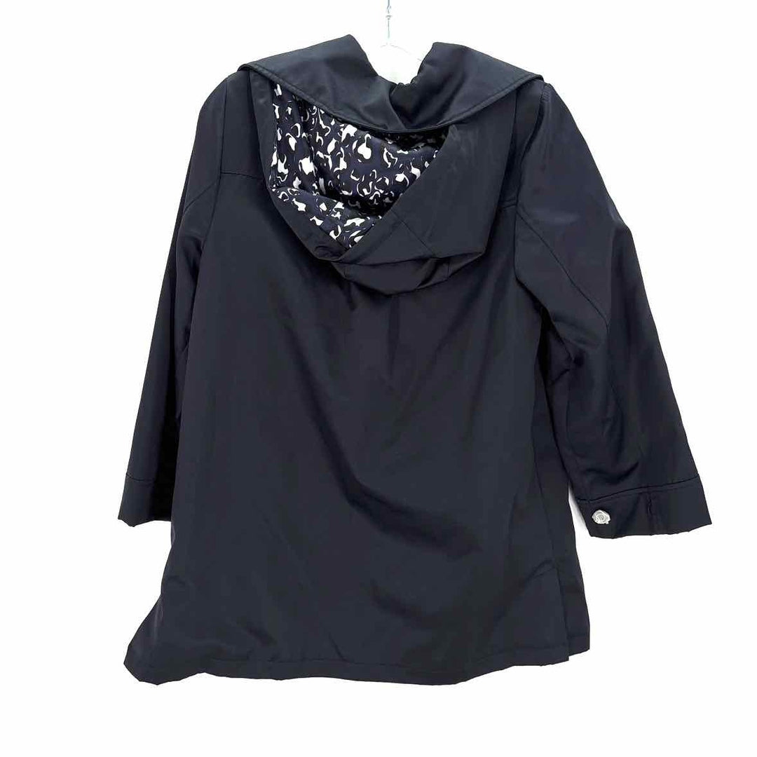 Size S DENNIS BASSO Navy Sateen Jacket