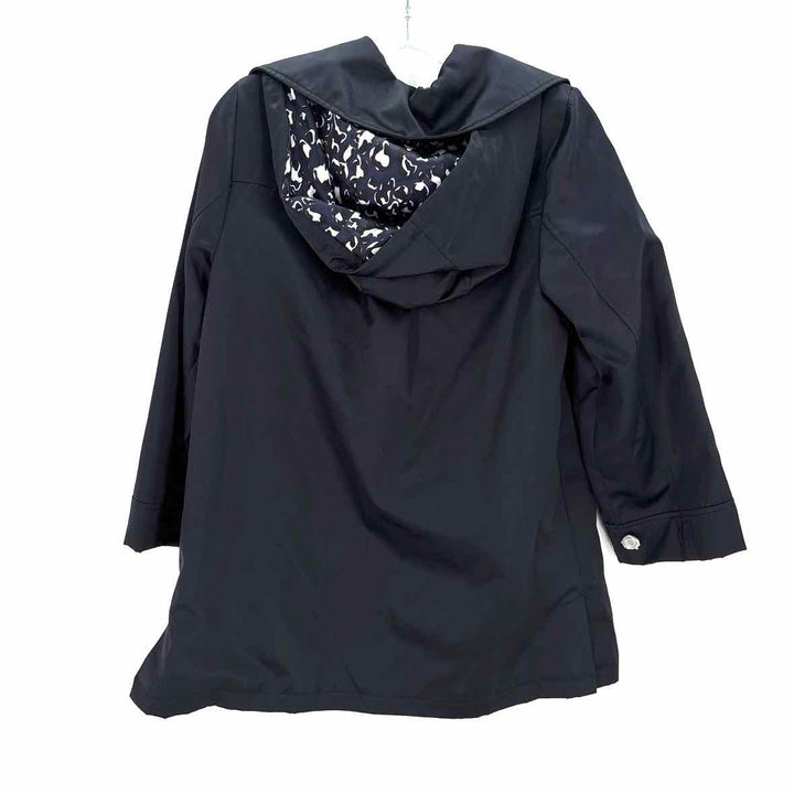 Size S DENNIS BASSO Navy Sateen Jacket
