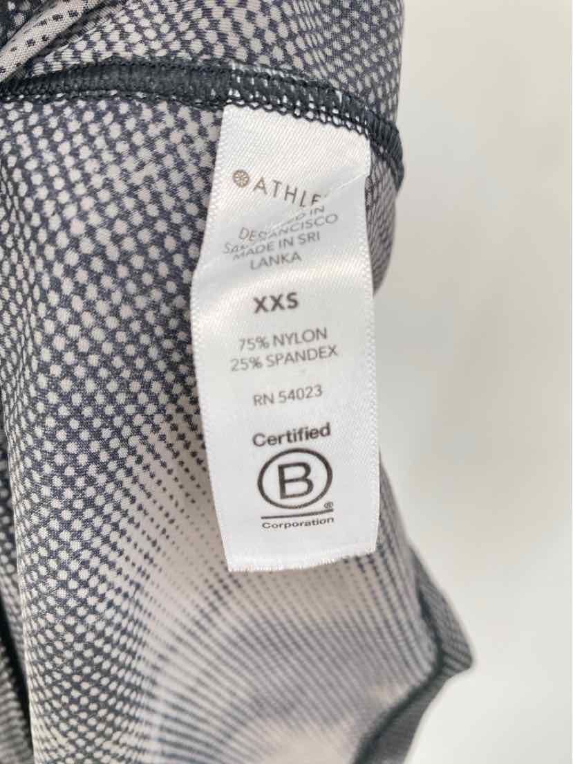 Size XXS Athleta Black Print Shirt