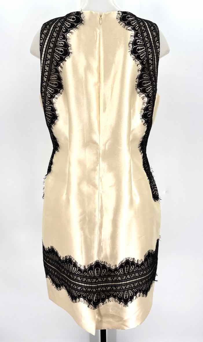 Size 14 ANTONIO MELANI Beige Sateen Dress