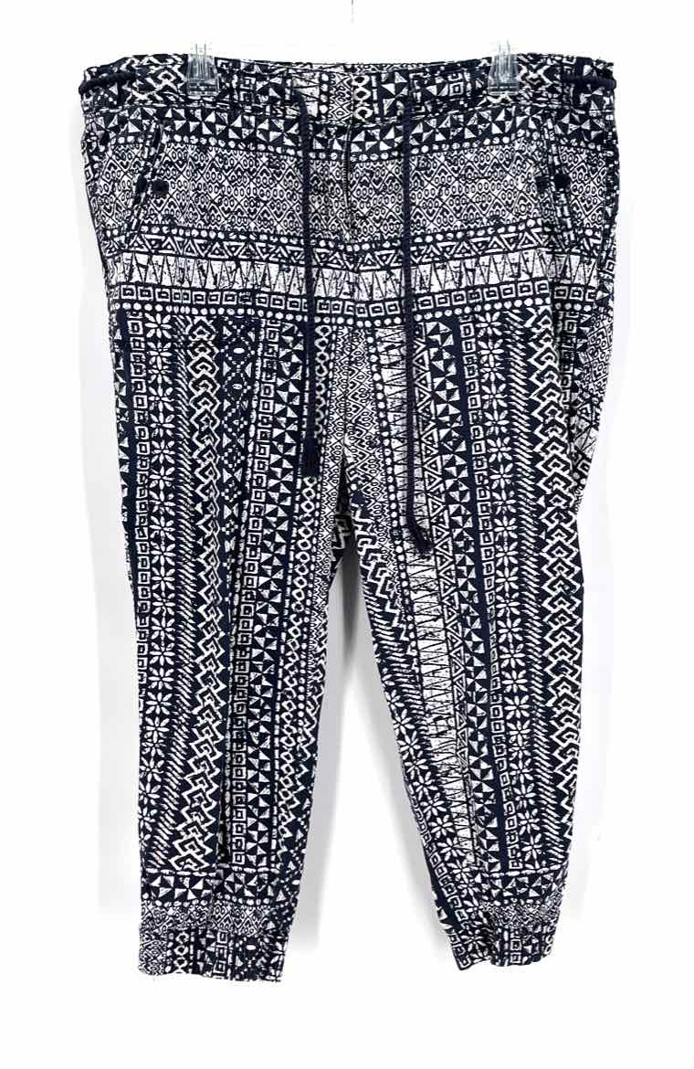 Size 14 LOFT Navy Print Pants