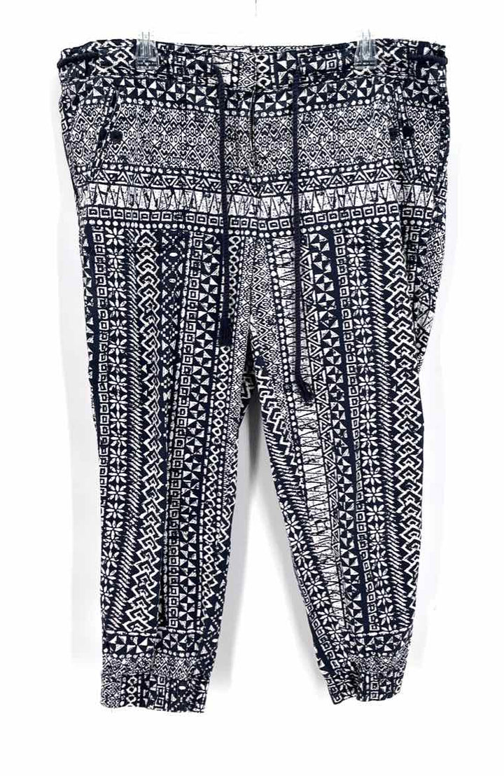 Size 14 LOFT Navy Print Pants