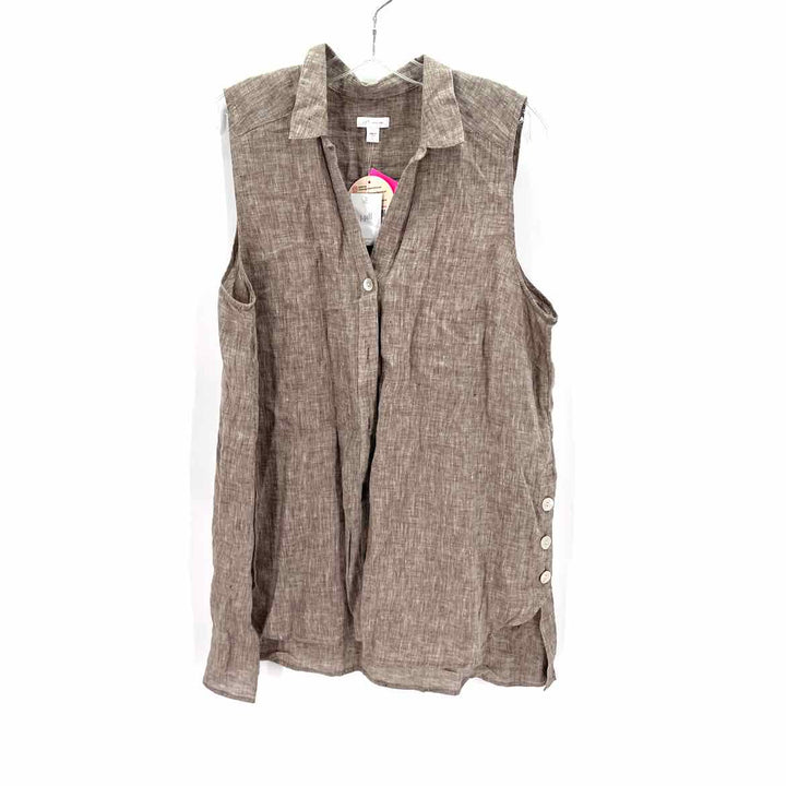 Size L J JILL Brown Linen Shirt