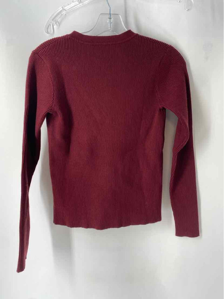 Size S COMMENSE Burgundy Knit Sweater