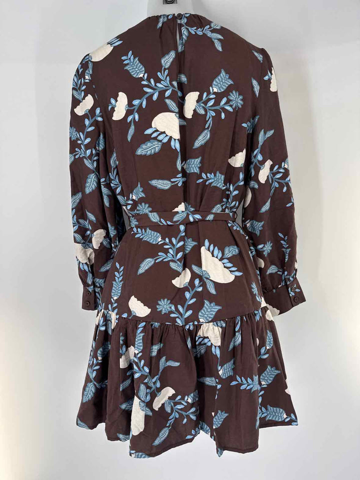 Size L LOFT Brown Print Dress