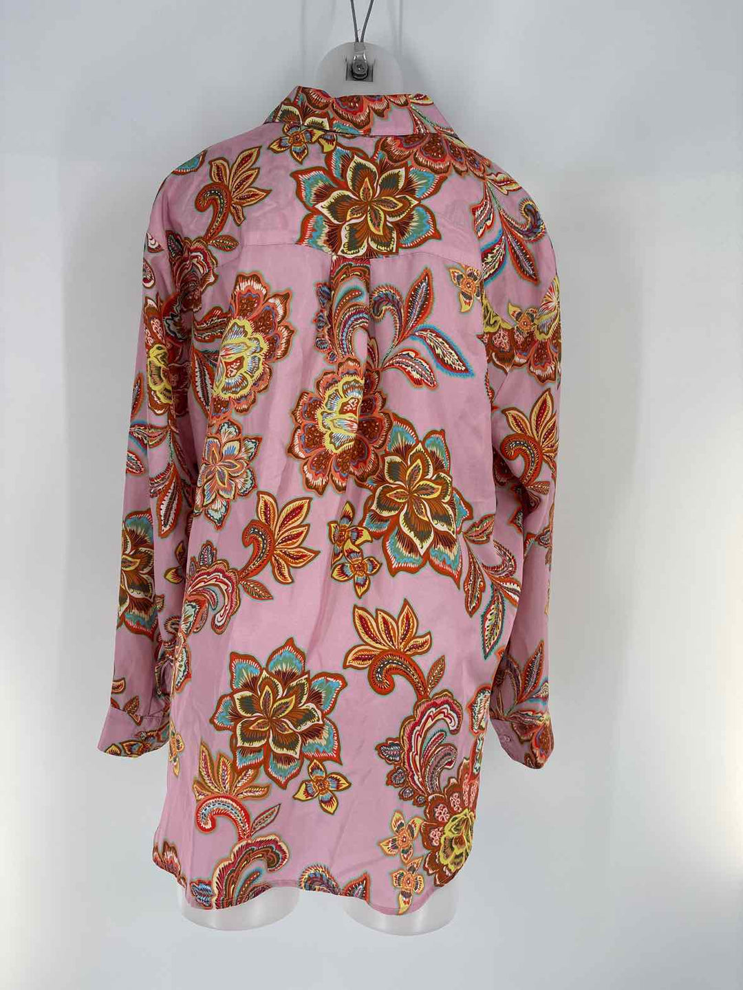 Size 1X Johnny Was Pink Silk Shirt
