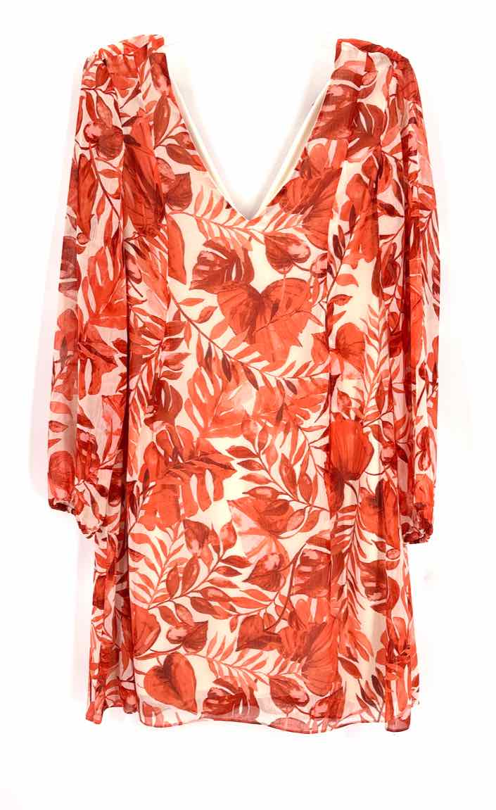 Size M INC Red Print Dress