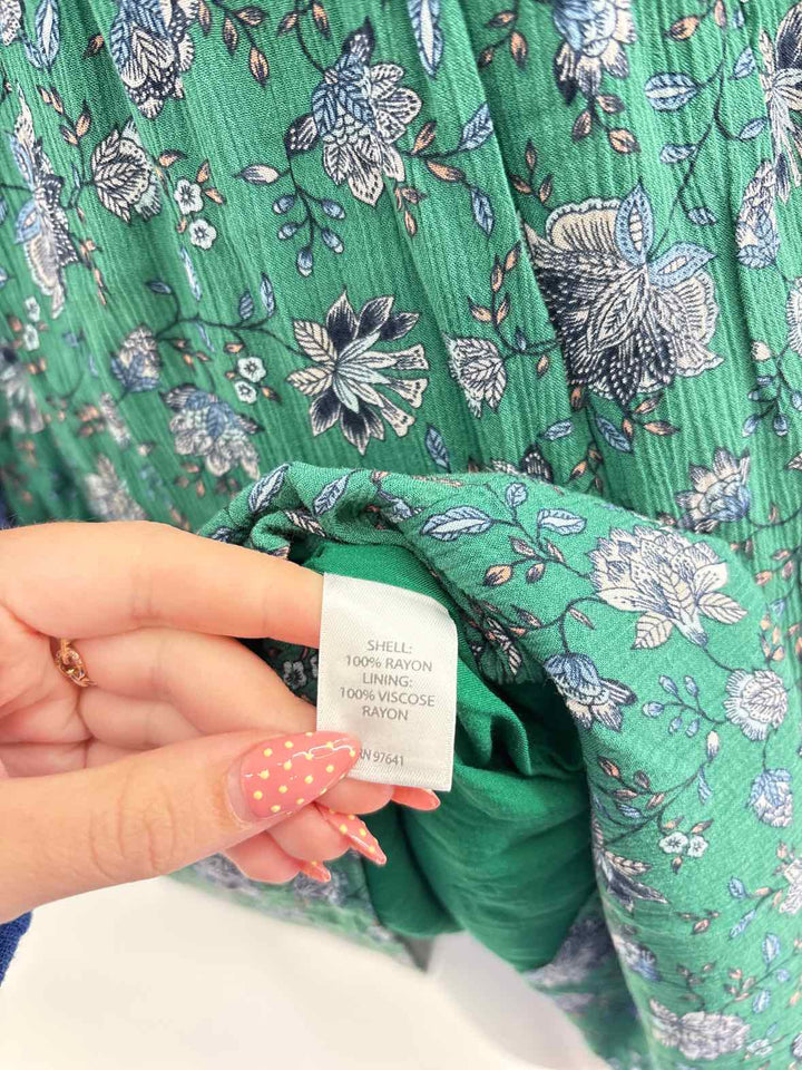 Size XL J JILL Green Print Dress