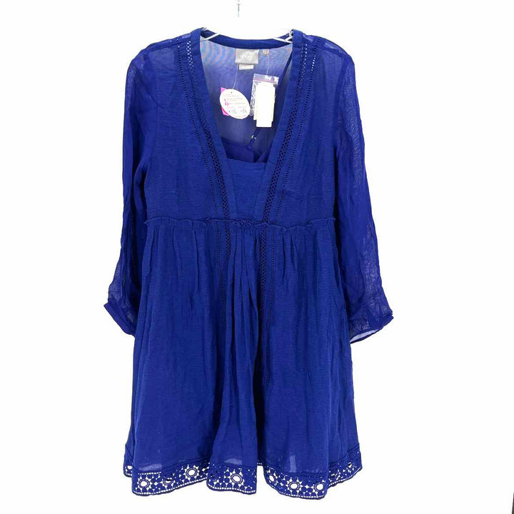Size 8 Anthropologie Royal Blue Crochet Knit Dress