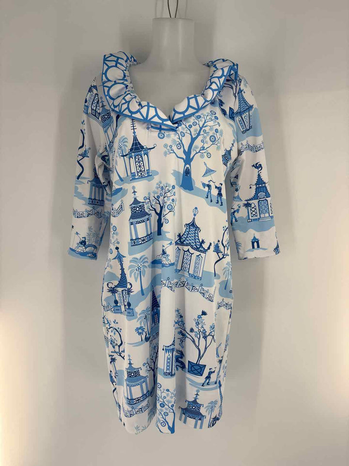 Size XL Gretchen Scott White Print Dress