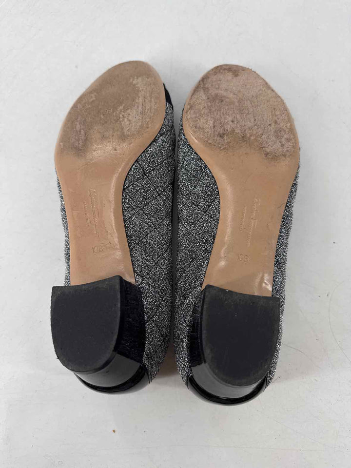 Shoe Size 10 SALVADORE FERRAGAMO Silver Luxury - Pumps