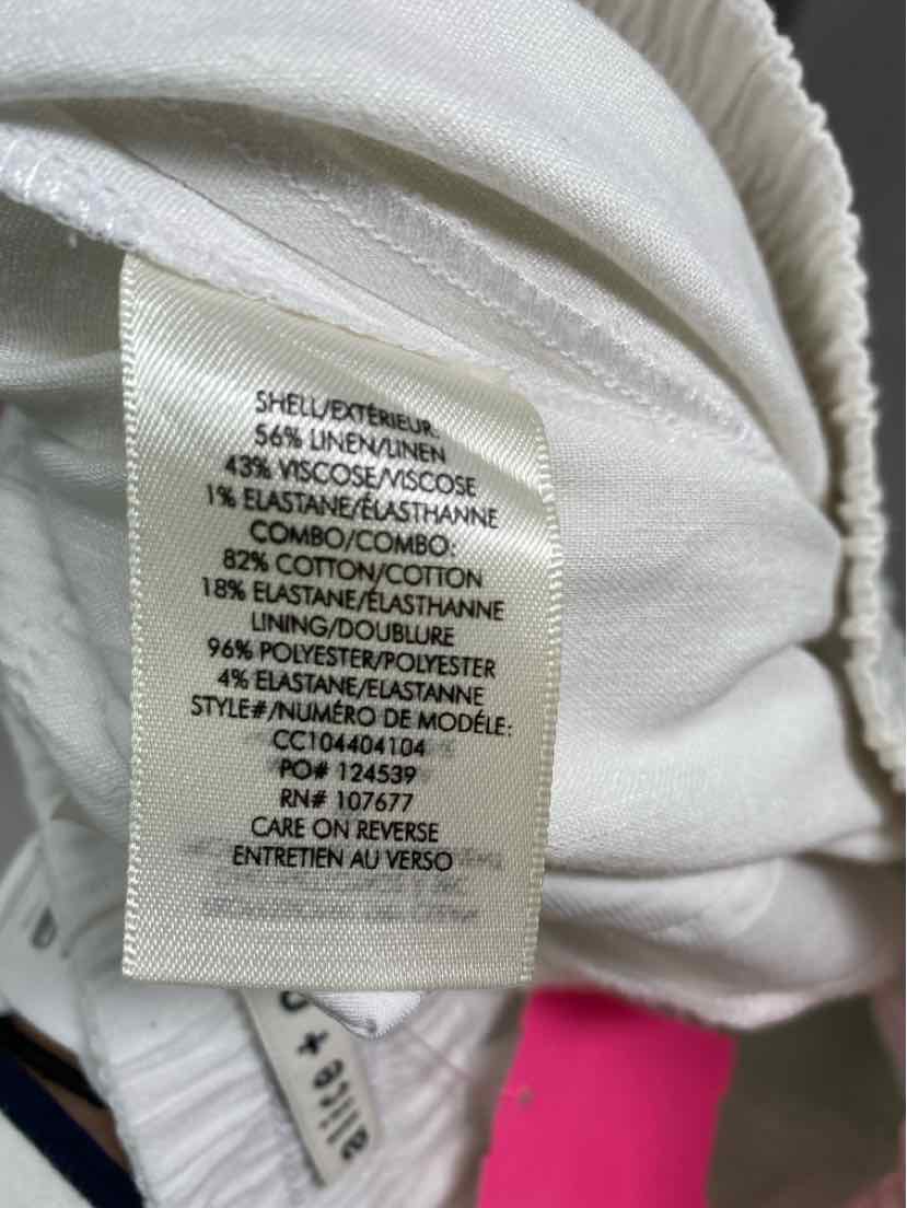Size S Alice + Olivia White Linen Pants
