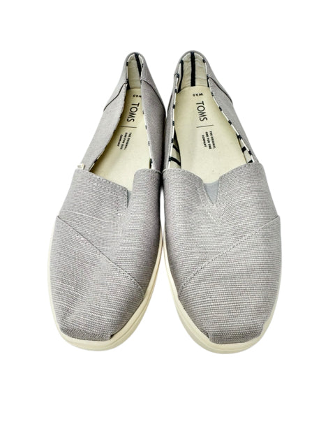 Shoe Size 9.5 Toms Gray Canvas Flats