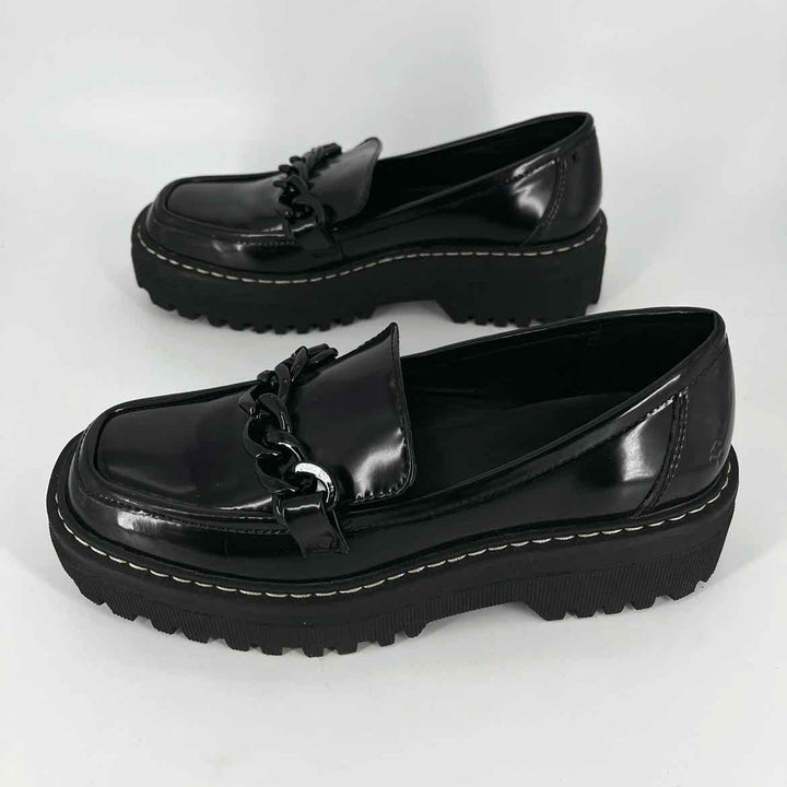 Shoe Size 6.5 Black Faux Leather Loafers