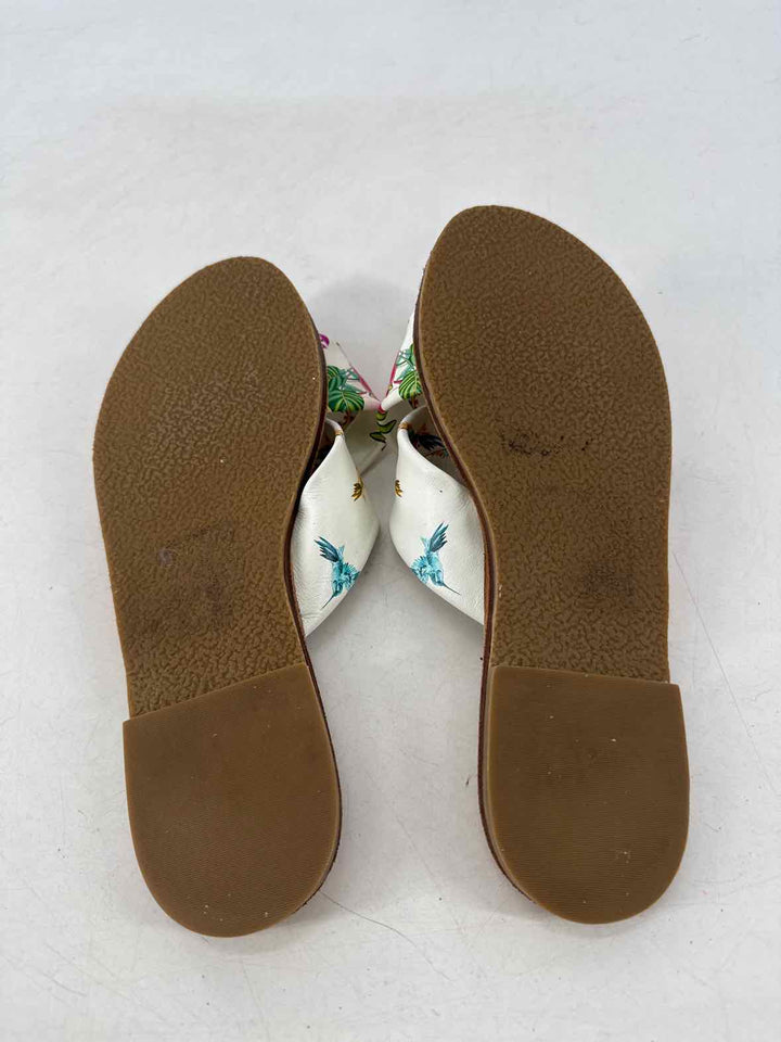 Shoe Size 8 Johnny Was White Print Sandals
