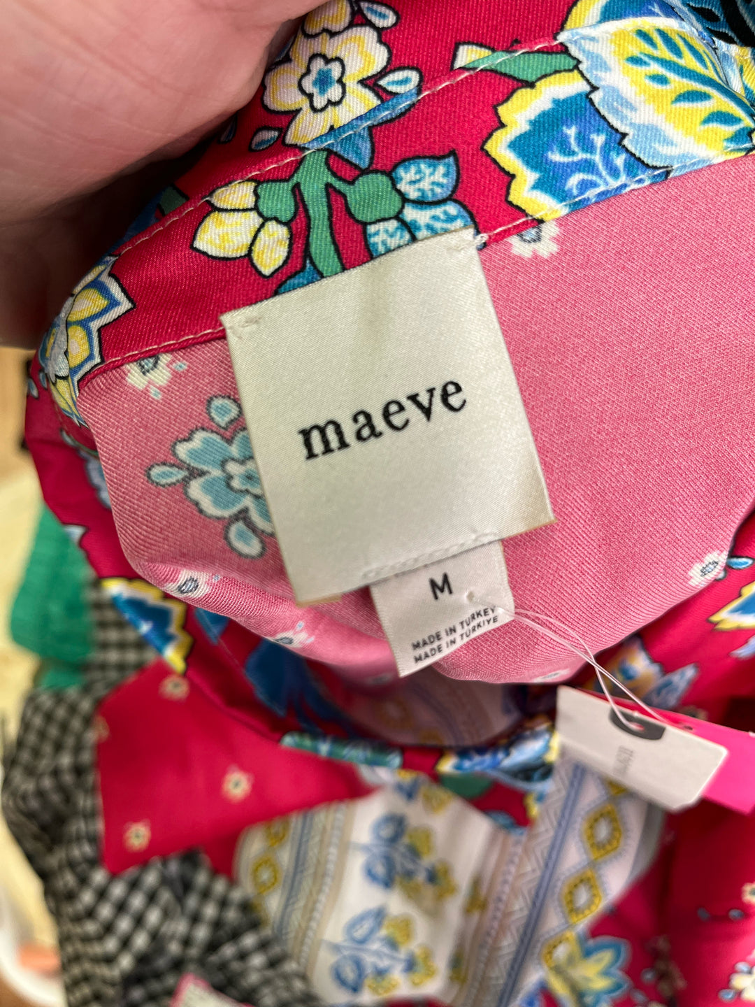 Size M MAEVE Fuschia Silk Shirt
