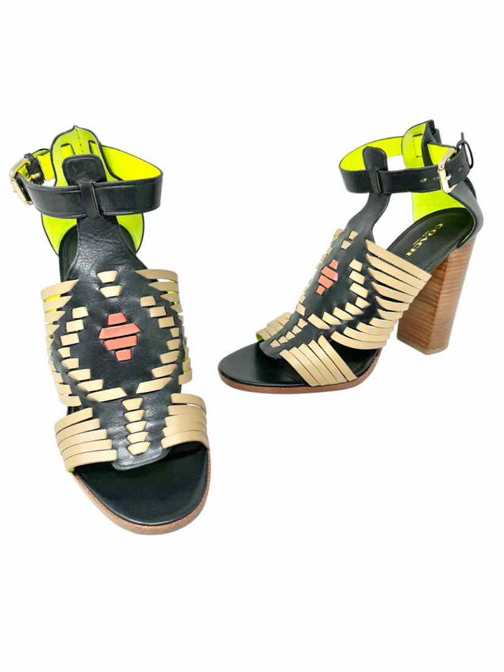 Shoe Size 10 Coach Brown Print Sandals