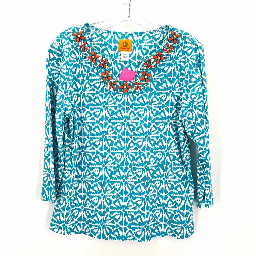 Size M Ruby Rd Turquoise Shirt