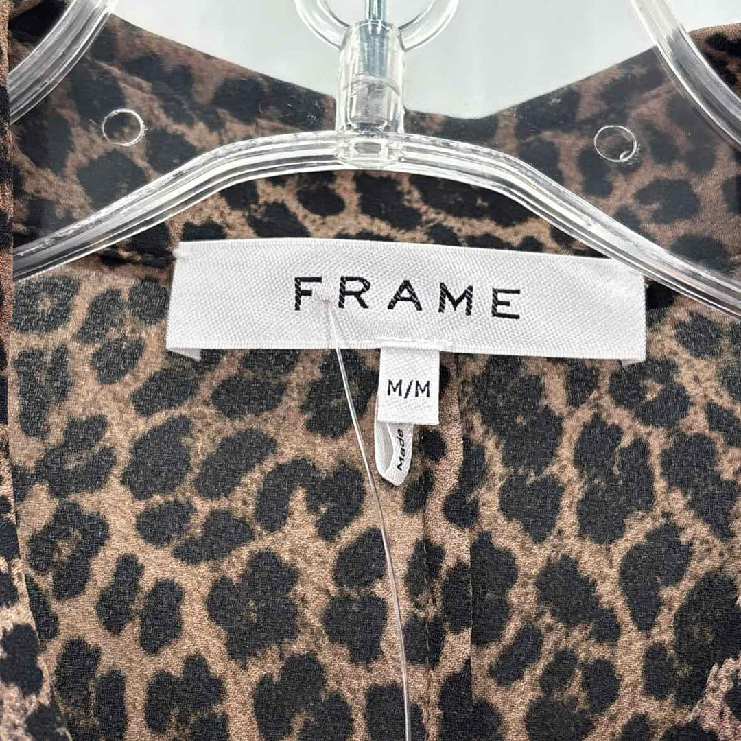 Size M FRAME Brown Print Shirt