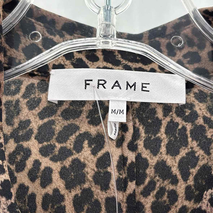 Size M FRAME Brown Print Shirt