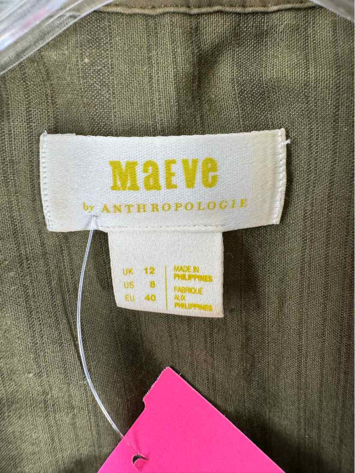 Size 8 MAEVE Green Velour Shirt