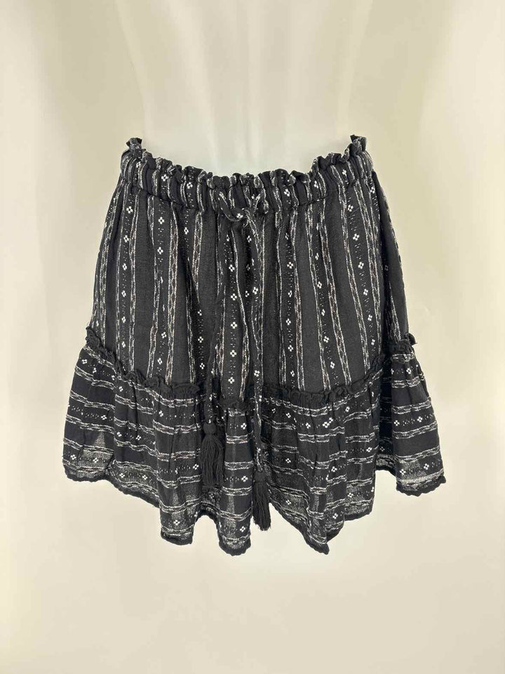 Size M SAKS FIFTH AVENUE Black Print Skirt