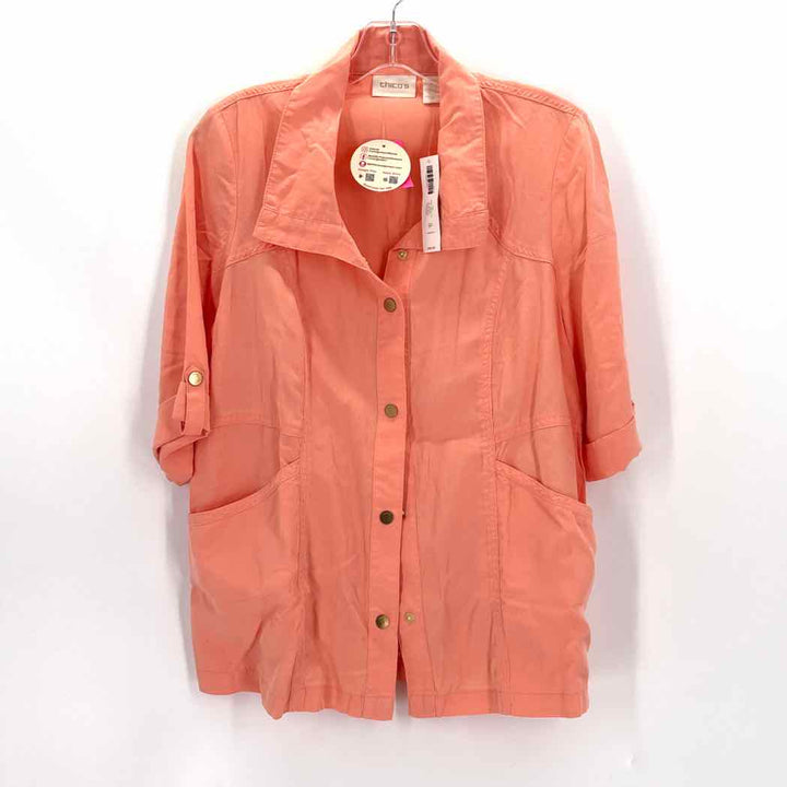 Size Petite Chico's Peach Nylon Jacket