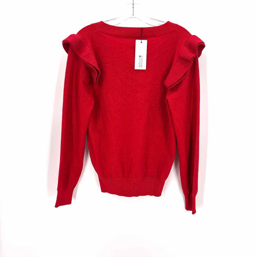 Size M MOLLY BRAKEN Red Knit Sweater